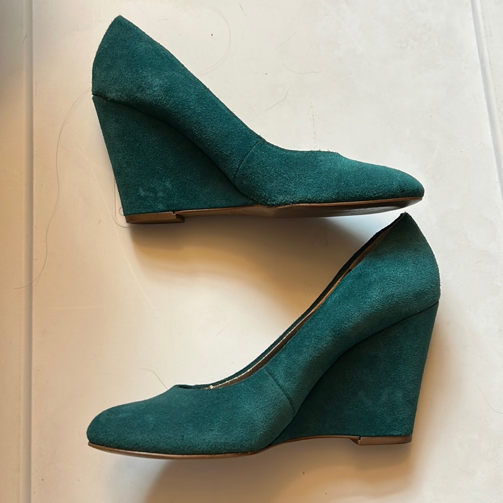 LOFT TEAL SUEDE WEDGE HEELS